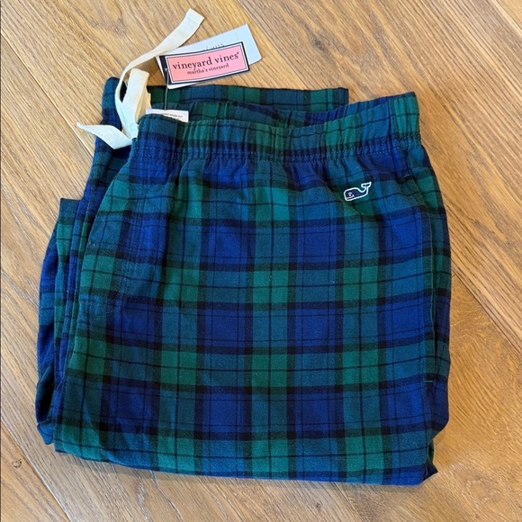 Vineyard Vines Navy and Green Plaid Lounge Pants - Picture 3 of 3